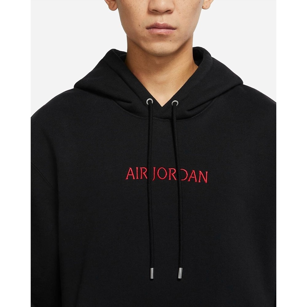 Nike Men's Air Jordan Pullover Cotton Hoodie Sportswear Black Size Large Sport - Picture 12 of 12